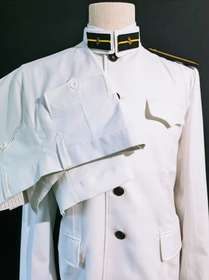 Chinese Type 55 Naval Cadet White Tunic and White Trousers Reproduction Uniform Set