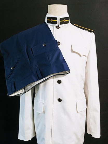Chinese Type 55 Naval Cadet White Tunic and Navy Trousers Reproduction Uniform Set