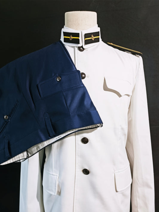 Chinese Type 55 Naval Cadet White Tunic and Navy Trousers Reproduction Uniform Set