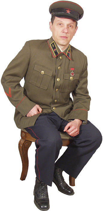 Soviet WWII Red Army Artillery Armored Forces Wool Peaked Cap Reproduction