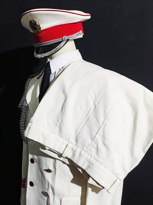 Chinese Type 89 Army Cultural Troupe White Double-Breasted Ceremonial Performance Uniform Vintage Original Set