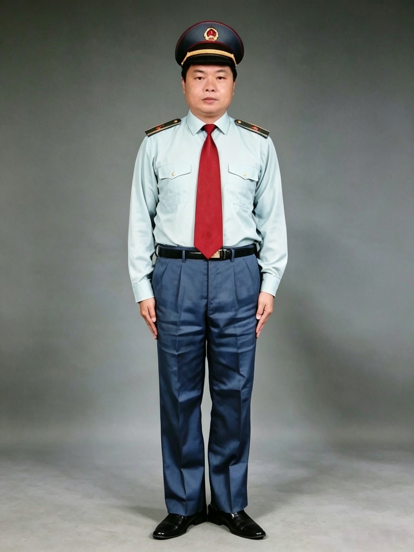 Original China Type 97 Industry and Commerce Summer Long Sleeve Shirt Uniform Set