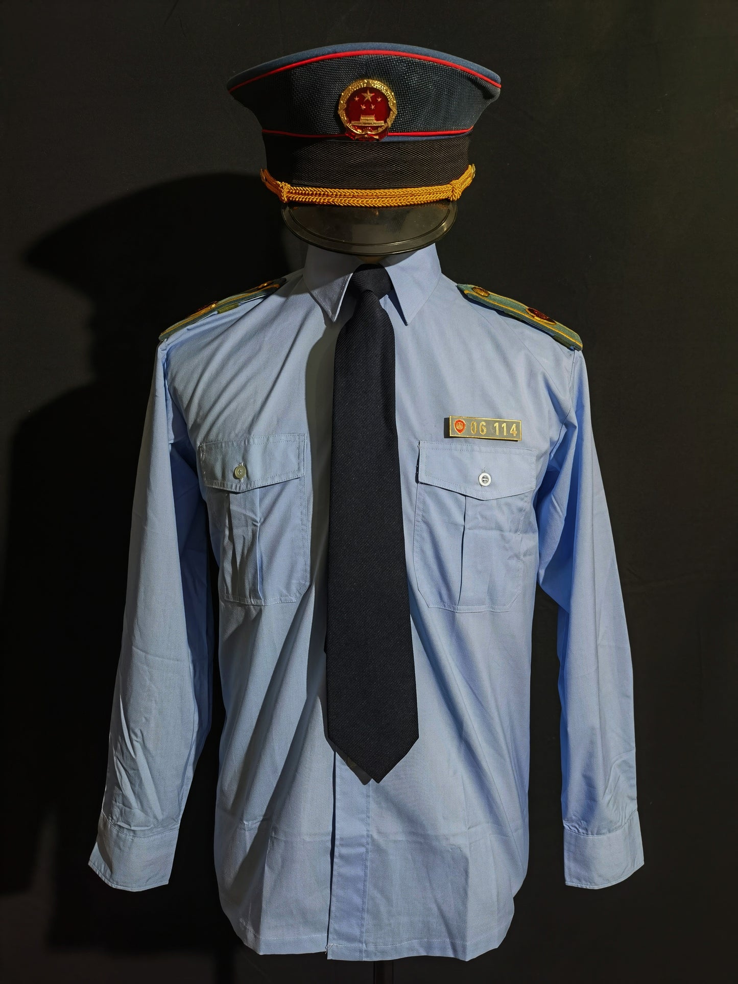 Original China Type 97 Industry and Commerce Summer Long Sleeve Shirt Uniform Set