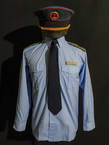 Original China Type 97 Industry and Commerce Summer Long Sleeve Shirt Uniform Set