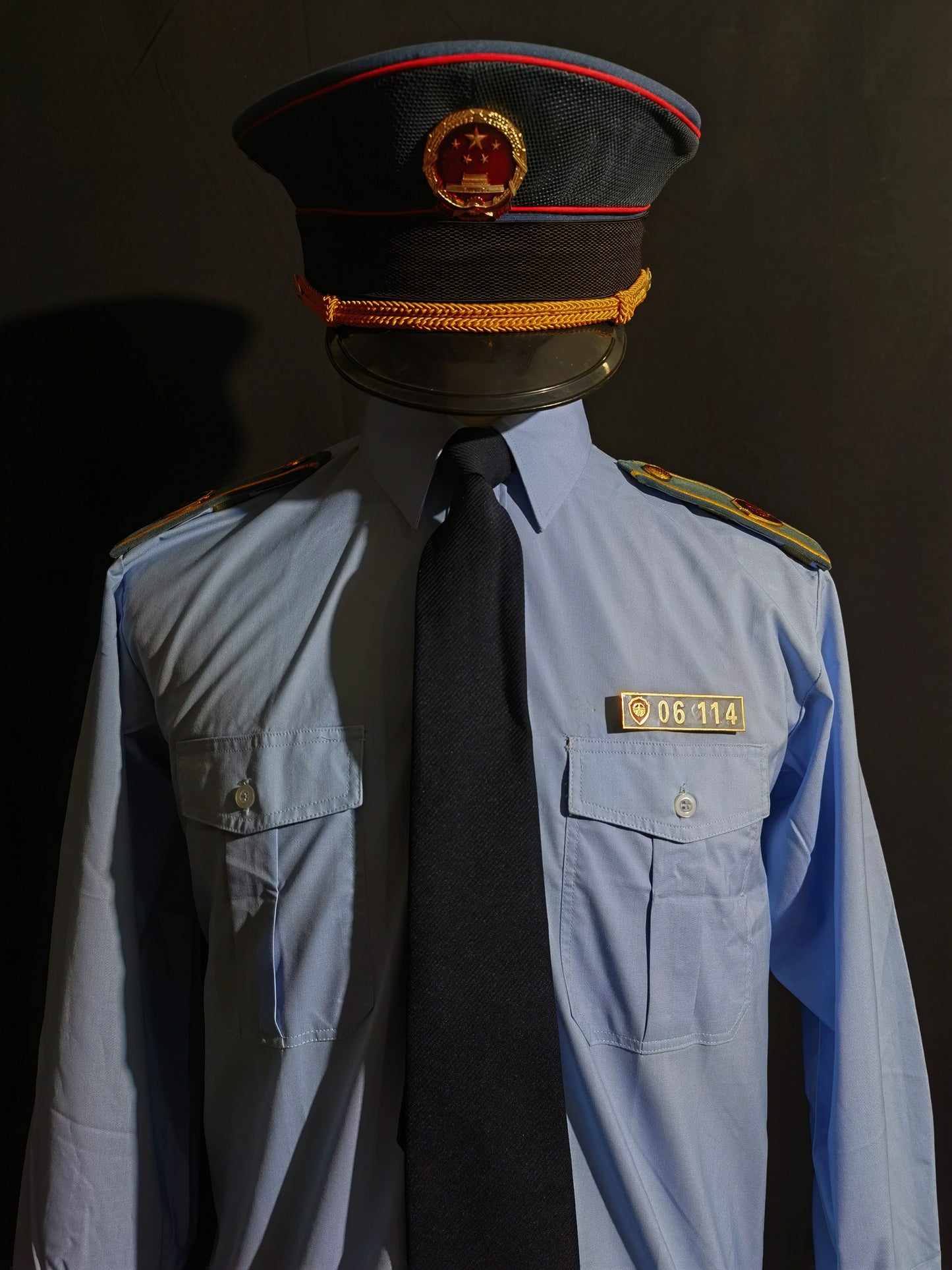 Original China Type 97 Industry and Commerce Summer Long Sleeve Shirt Uniform Set