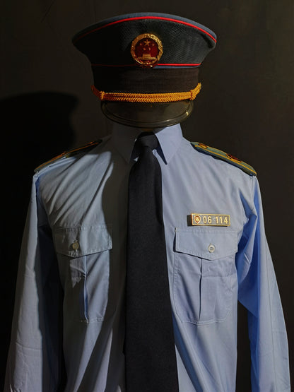 Original China Type 97 Industry and Commerce Summer Long Sleeve Shirt Uniform Set
