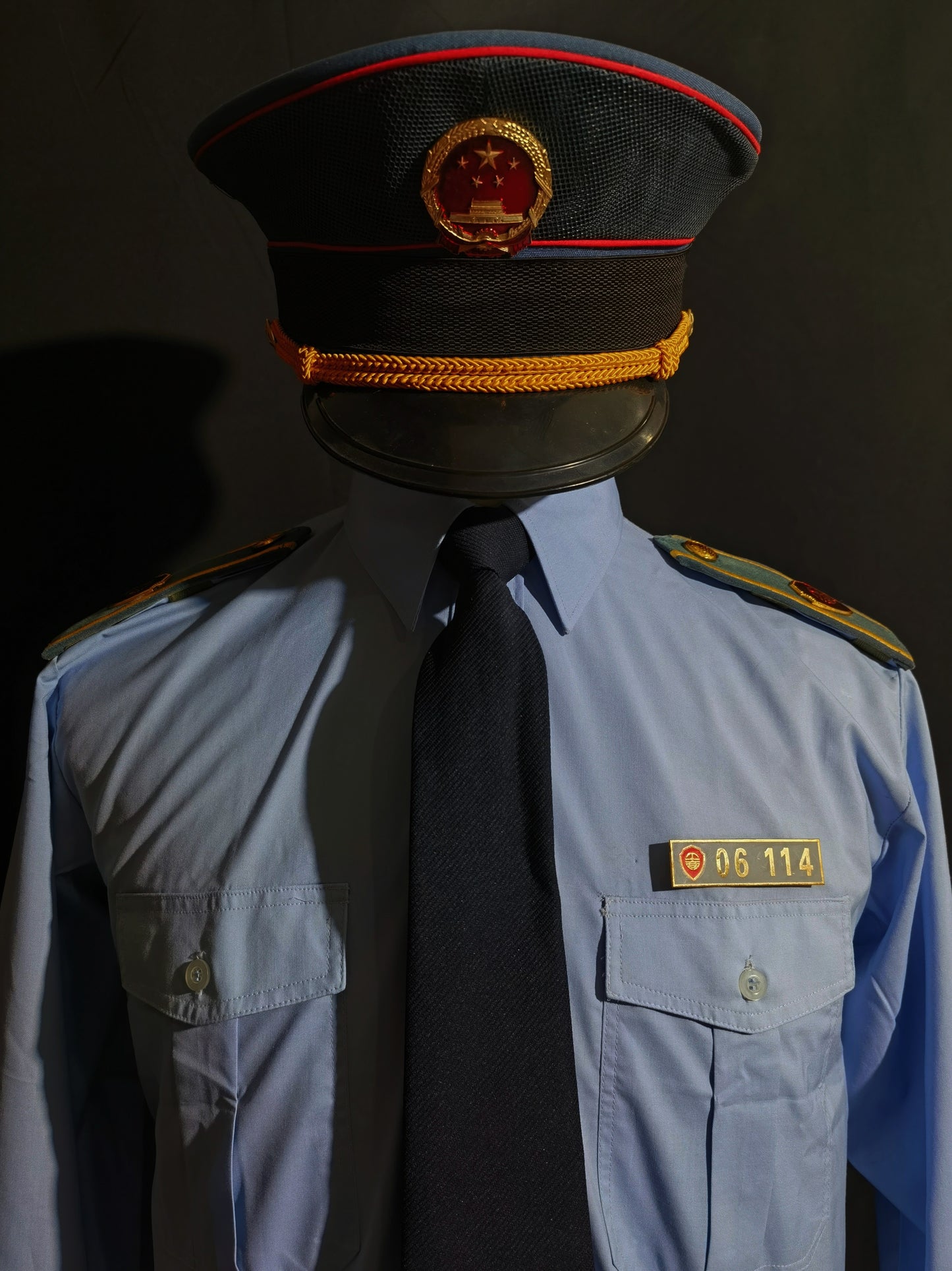 Original China Type 97 Industry and Commerce Summer Long Sleeve Shirt Uniform Set