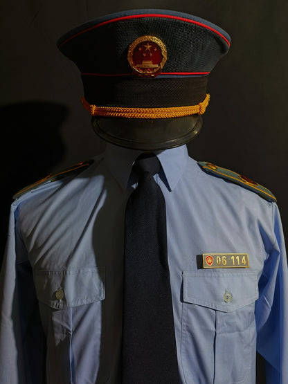 Original China Type 97 Industry and Commerce Summer Long Sleeve Shirt Uniform Set