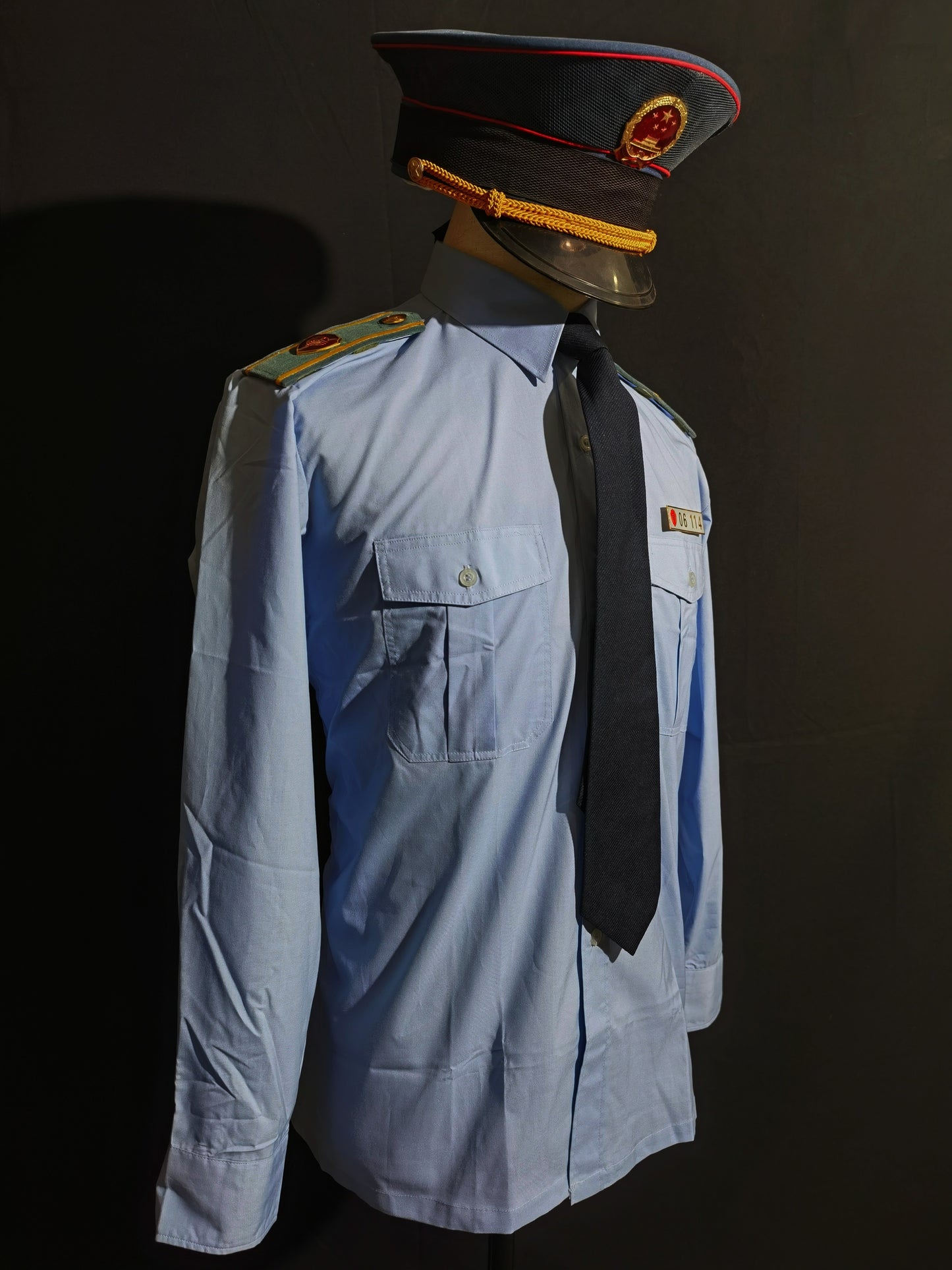 Original China Type 97 Industry and Commerce Summer Long Sleeve Shirt Uniform Set