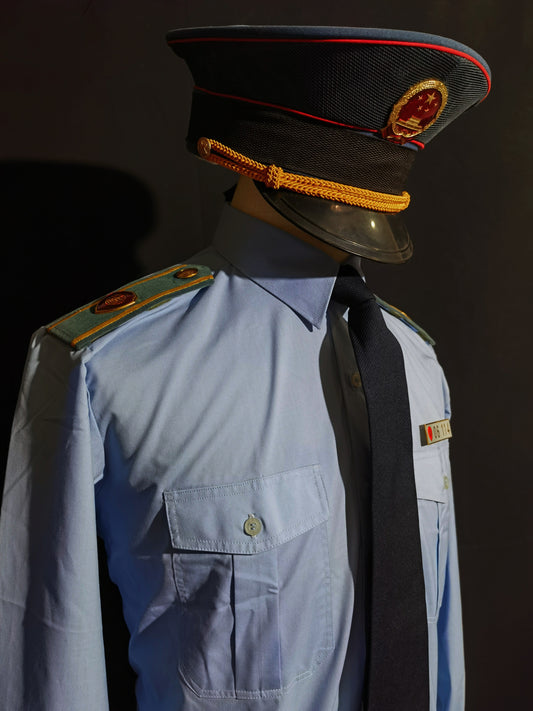Original China Type 97 Industry and Commerce Summer Long Sleeve Shirt Uniform Set