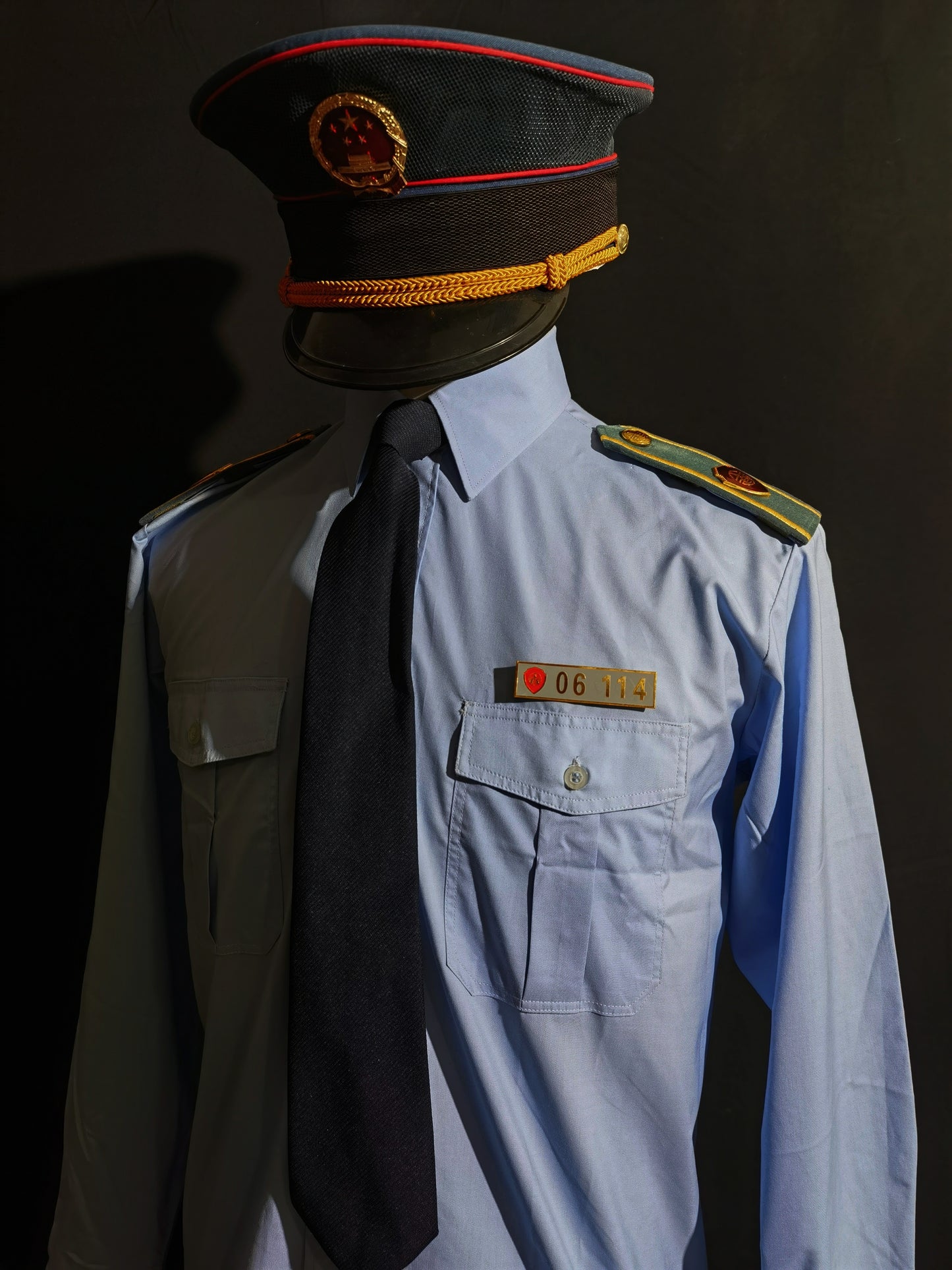 Original China Type 97 Industry and Commerce Summer Long Sleeve Shirt Uniform Set