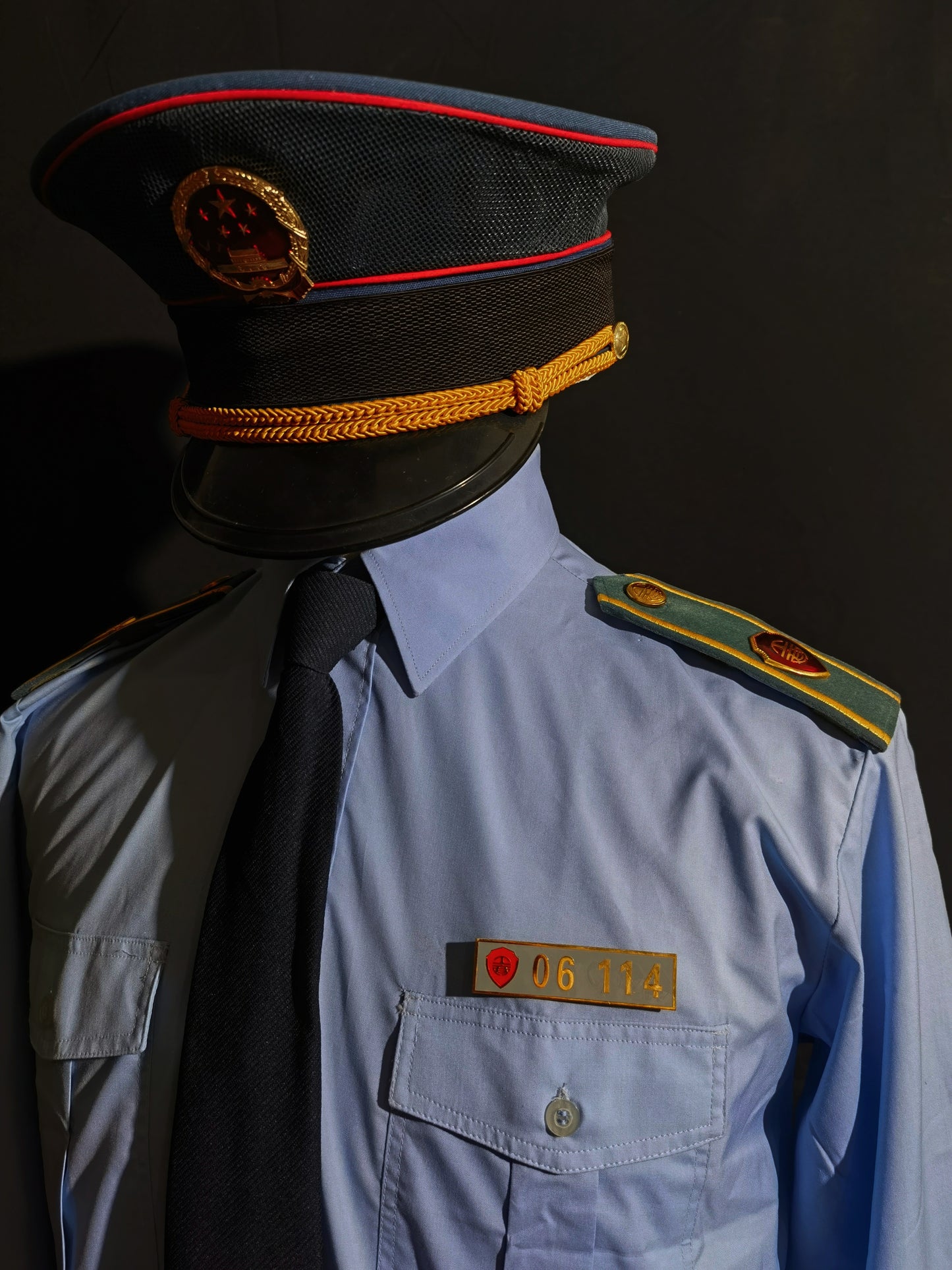 Original China Type 97 Industry and Commerce Summer Long Sleeve Shirt Uniform Set